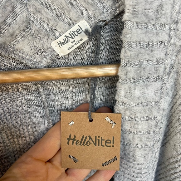 Hello Nite gray open front short sleeve cardigan - Picture 8 of 10